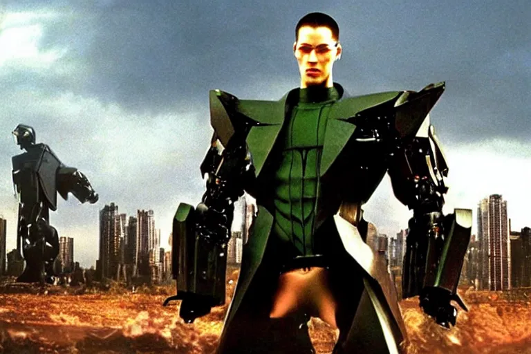 Prompt: Giant robots from the matrix movie