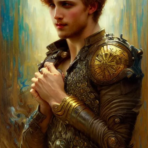 Image similar to attractive arthur pendragon. highly detailed painting by gaston bussiere, tom bagshaw, j. c. leyendecker