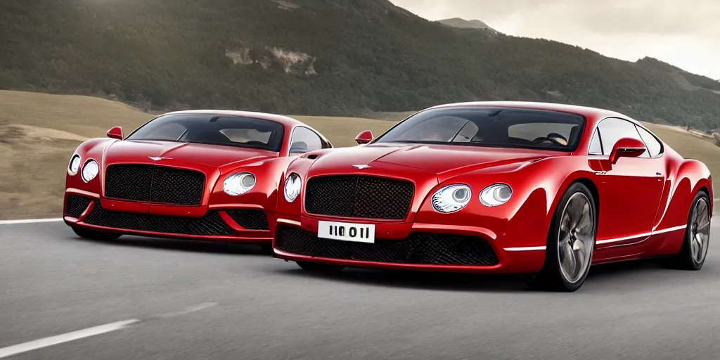 Image similar to Beautiful Close-up Product Render of the latest Bentley, Ferrari, Bugatti fusion car model driving down a country road. Powerful Engine. Ultra-luxury. Render in Unreal Engine 6, lighting Demo. 4K HD Wallpaper. Premium Prints Available.