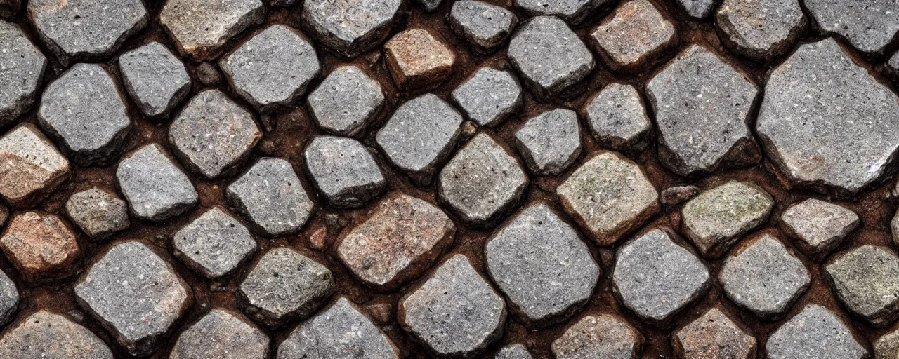 Image similar to rocky hexagon formations, rainy, wet, puddles, overcast, landscape