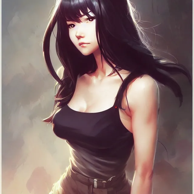 Image similar to komi san by stanley artgerm lau, wlop, rossdraws, frank frazetta, andrei riabovitchev, marc simonetti