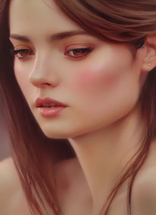 Image similar to photo of a gorgeous young woman in the style of stefan kostic, realistic, sharp focus, 8 k high definition, insanely detailed, intricate, elegant, art by stanley lau and artgerm