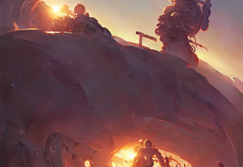 Image similar to a chubby futuristic tombstone, golden hour, intricate oil painting, high detail illustration, sharp high detail, manga and anime 1 9 9 9, official fanart behance hd artstation by jesper ejsing and makoto shinkai, 4 k,