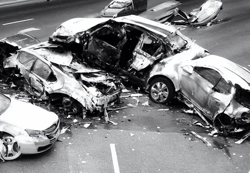 Image similar to cctv footage of a car crash