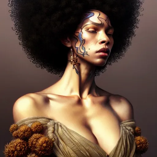 Prompt: Erik Ten Hag with an afro, closeup, D&D, fantasy, intricate, elegant, highly detailed, digital painting, artstation, concept art, matte, sharp focus, illustration, art by Artgerm and Greg Rutkowski and Alphonse Mucha