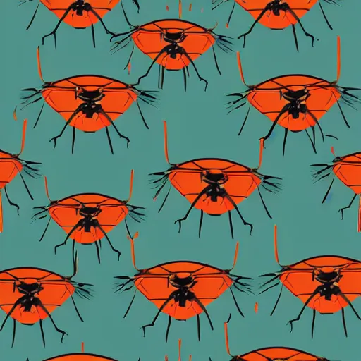Image similar to seamless, cartoon mosquitos