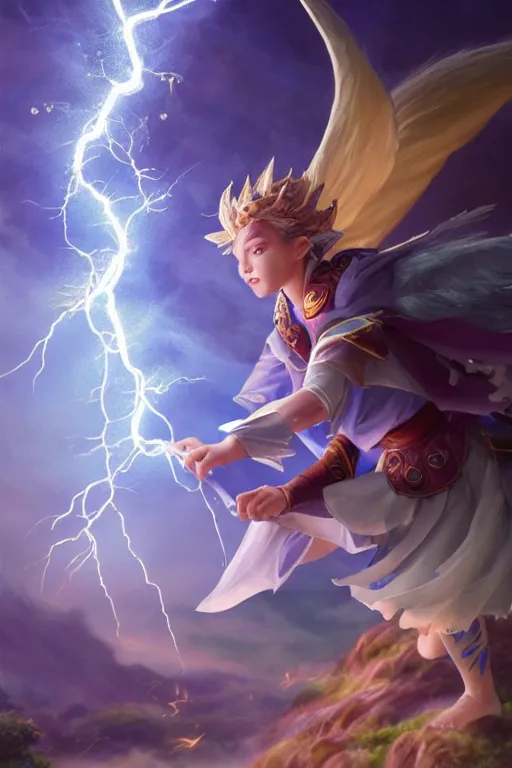 Image similar to legendary fairy prince casting a lightning spell,, lightning energy, blue energy, highly detailed, d & d, fantasy, highly detailed, digital painting, trending on artstation, concept art, sharp focus, illustration, global illumination, ray tracing, realistic shaded, art by artgerm and greg rutkowski and fuji choko and viktoria gavrilenko and hoang lap