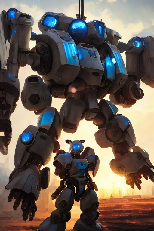 Image similar to mechwarrior 5 : mercenaries mech megaman transformer robot boss tank engine game octane render, 4 k, hd 2 0 2 2 3 d cgi rtx hdr style chrome reflexion glow fanart jesper ejsing, by rhads, makoto shinkai borderlands and by feng zhu rossdraws artstation by digital cinematic pixar and disney unreal zbrush central hardmesh