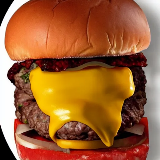 Image similar to kevin bacon face wrapped inside a cheeseburger