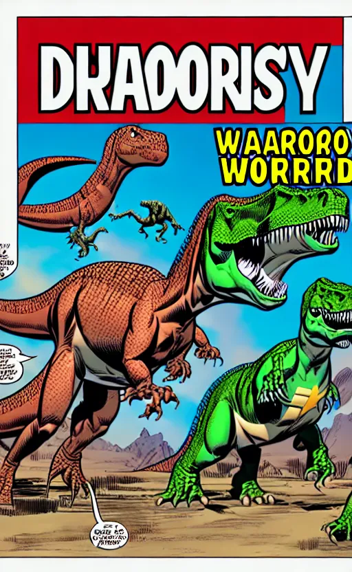 Image similar to dinosaur fantasy world marvel comics