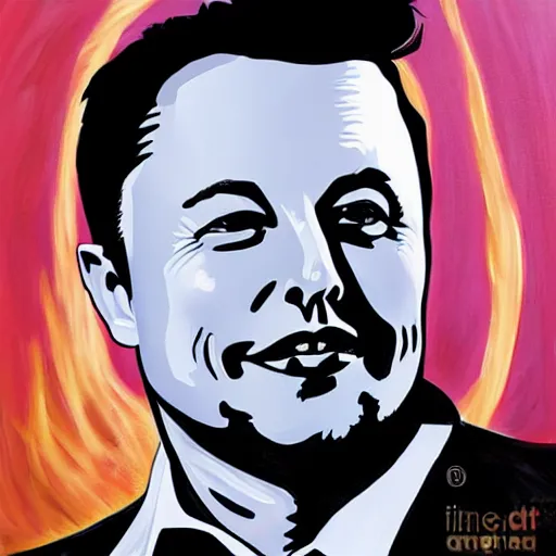 Image similar to painting of elon musk in the style of alex gray