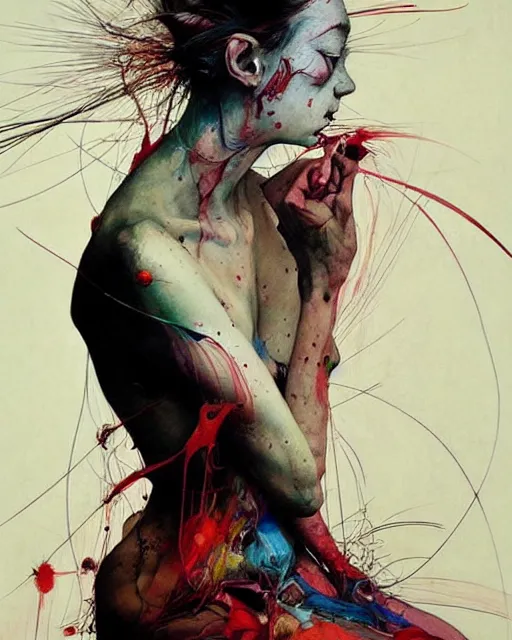 Image similar to there is ugliness in beauty, but there is also beauty in ugliness. in the style of adrian ghenie, esao andrews, jenny saville, edward hopper, surrealism, dark art by james jean, takato yamamoto