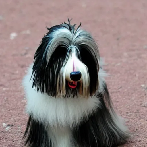 Prompt: robotic bearded collie that's a robot.