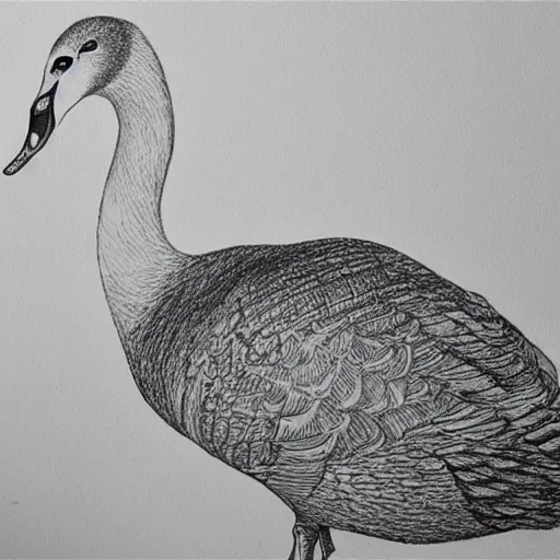 Prompt: detailed drawing of a goose - w 1 0 2 0