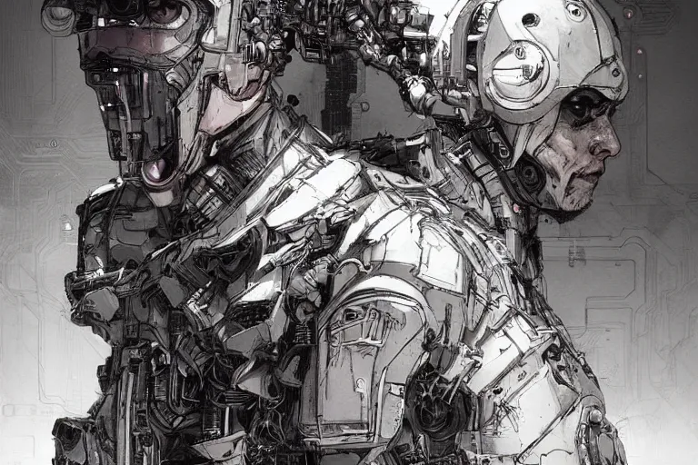 Image similar to comic book illustration, the ghosts in the machine, cyberpunk concept art by artgerm and Guy Denning and Moebius, highly detailed, intricate, sci-fi, sharp focus, Trending on Artstation HQ, deviantart