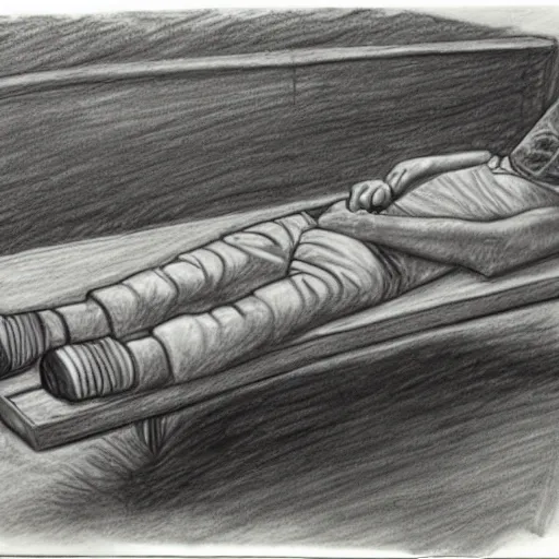 Image similar to pencil sketch of kid rock sleeping on a bench,