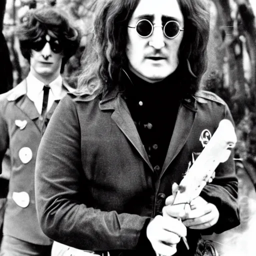 Image similar to dr. eggman, john lennon, 1 9 6 8, dr. robotnik