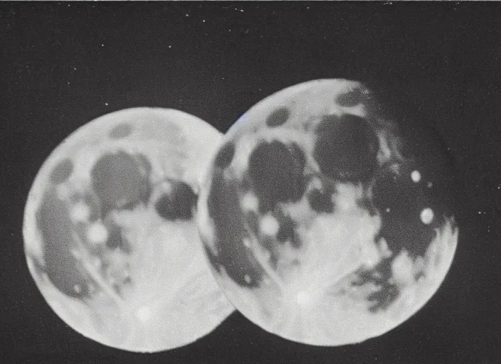 Image similar to vintage photo still of the moon!!!! exploding!!!! exploding moon moon explosion fragments on one side moon explosion over new york city in the 1 9 2 0 s, black and white, weathered, edge vignette