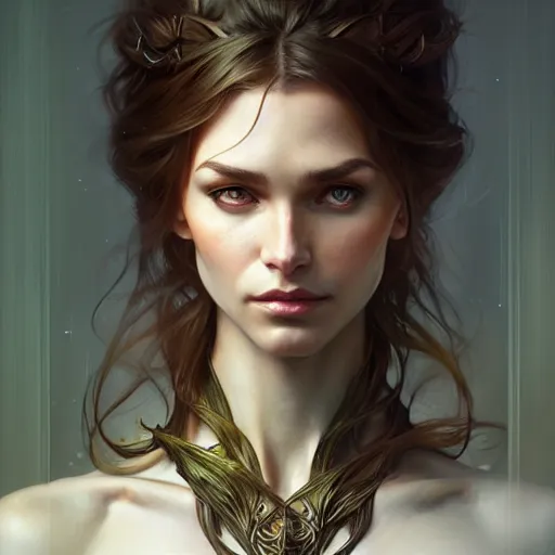 Prompt: portrait of forest gog, female, clear face, masculine, full body, muscular, fantasy, intricate, elegant, highly detailed, digital painting, artstation, concept art, matte, sharp focus, illustration, art by artgerm and greg rutkowski and alphonse mucha