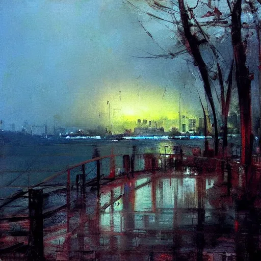 Prompt: toronto islands painting by jeremy mann