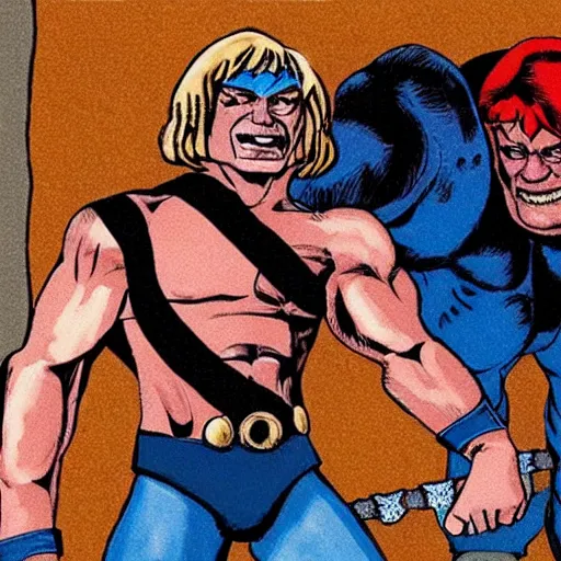 Image similar to real life he - man mauling mariano rajoy