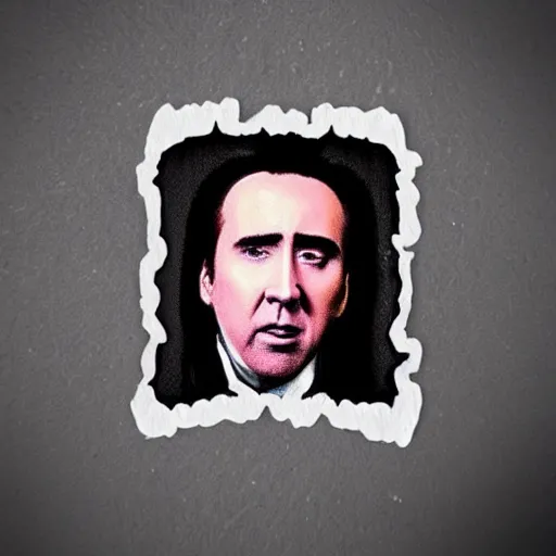 Prompt: nicolas cage ’ s face on a pickle