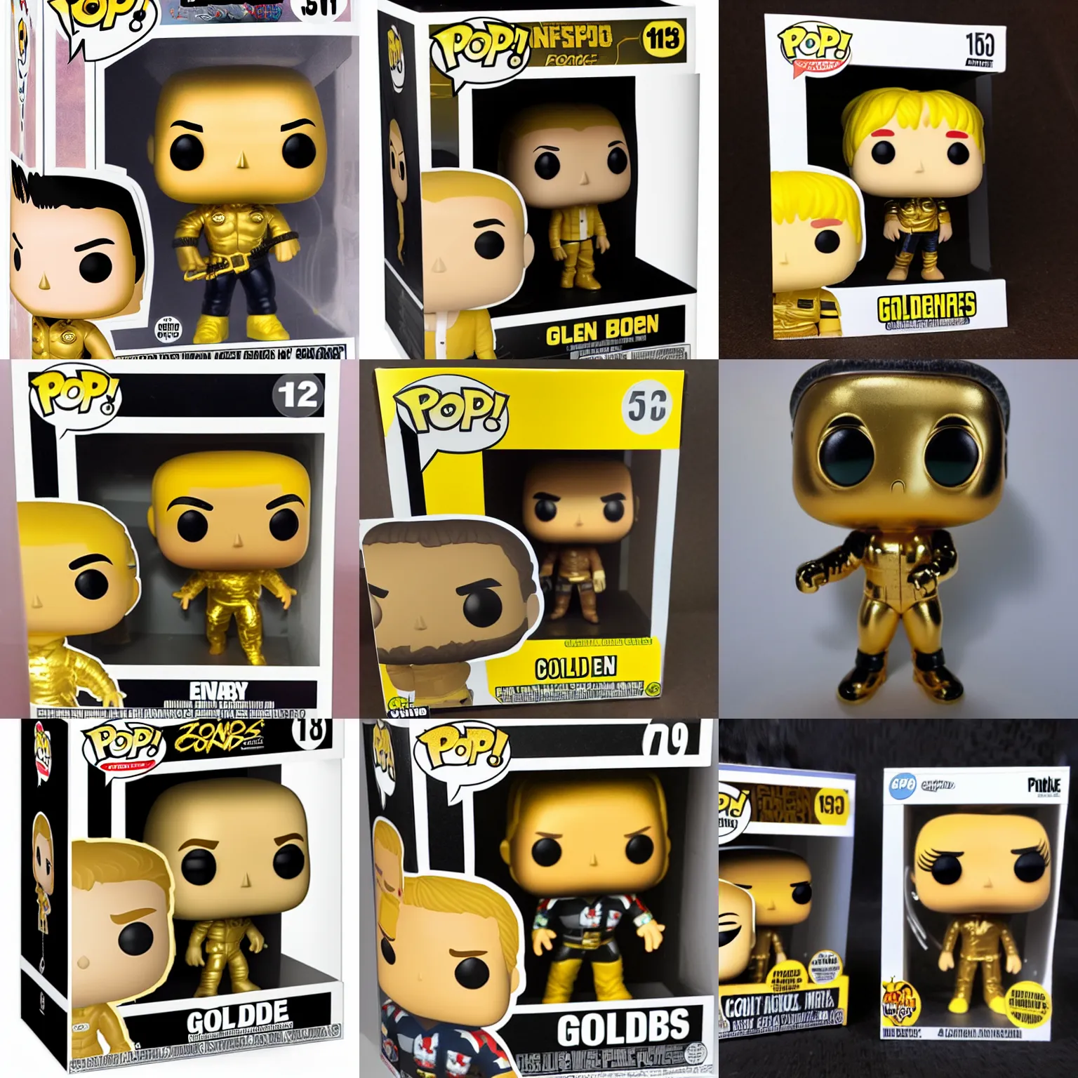 Image similar to golden funko pop, product image, ebay listing