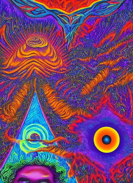 Image similar to dmt powder, psychedelic art, vision quest