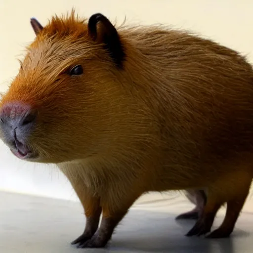 Image similar to a hybrid of a capybara and a tank