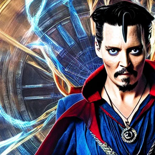 Image similar to johnny depp as dr strange