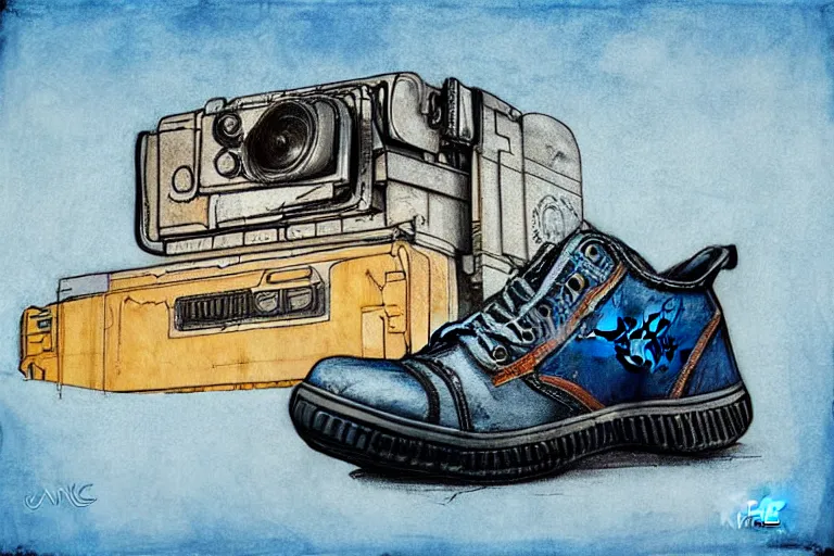 Prompt: i know something is wrong next door when i hear a shoe squeak, photoillustration ink drawing acrylic art digital illustration oil on canvas photorealistic polished sci - fi james gurney filmic stock photo landscape polished photorealistic