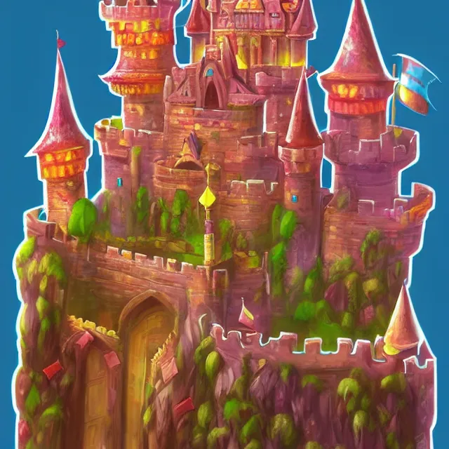 Image similar to castle made out of candy detailed scenery artwork, candy scenery artwork, fourth dimension, artstation!! pixiv!!