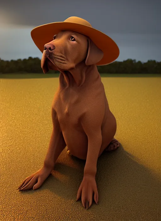 Image similar to chesapeake bay retriever puppy wearing sombrero, paul kidby, octane render, highly detailed, rim light, art, cinematic lighting, very coherent, hyper realism, high detail, 8 k