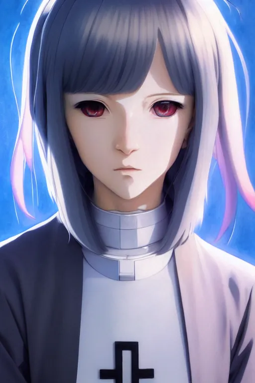 Prompt: portrait Anime cyborg girl in nun clothes, holy church, cute-fine-face, white-hair pretty face, realistic shaded Perfect face, fine details. Anime. realistic shaded lighting by Ilya Kuvshinov katsuhiro otomo ghost-in-the-shell, magali villeneuve, artgerm, rutkowski, WLOP Jeremy Lipkin and Giuseppe Dangelico Pino and Michael Garmash and Rob Rey