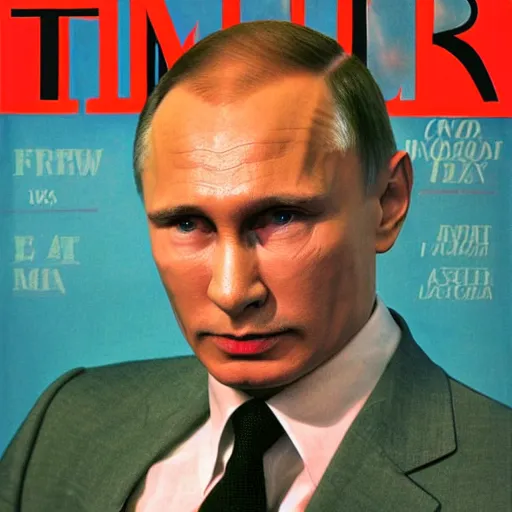 Image similar to Vladmir putin portrait photo artwork by Slim Aarons in TIMES magazine cover photo