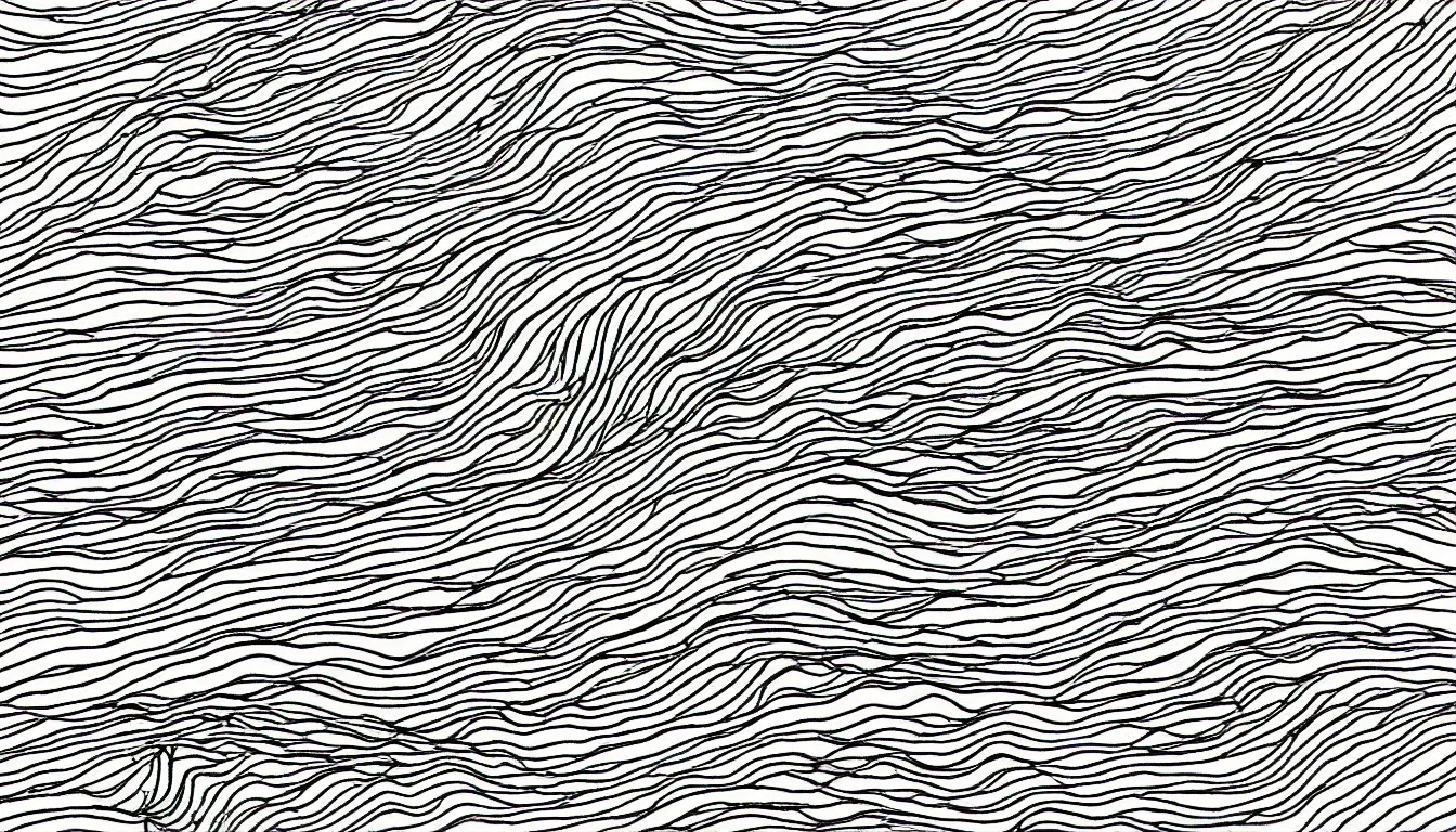 Image similar to ocean swells, minimalist pen line art drawing