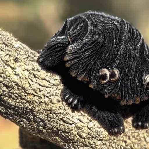 Image similar to A Tardigrade covered in black fur