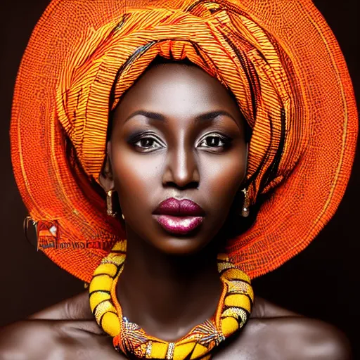 Prompt: beautiful east african woman, east african attire, monochromatic colors, seductive, painterly, surrealist, fine art photography, dreamy