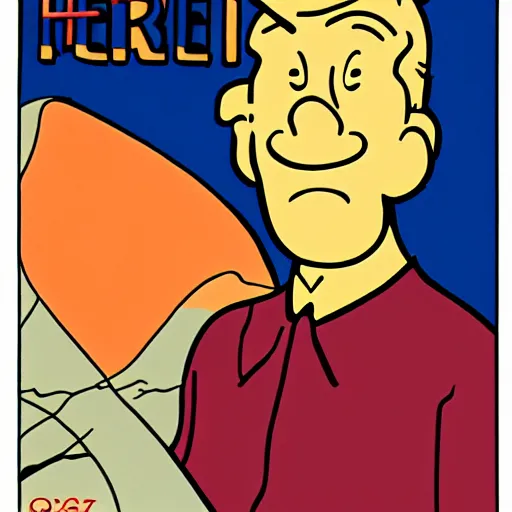 Prompt: a portrait of character, herge
