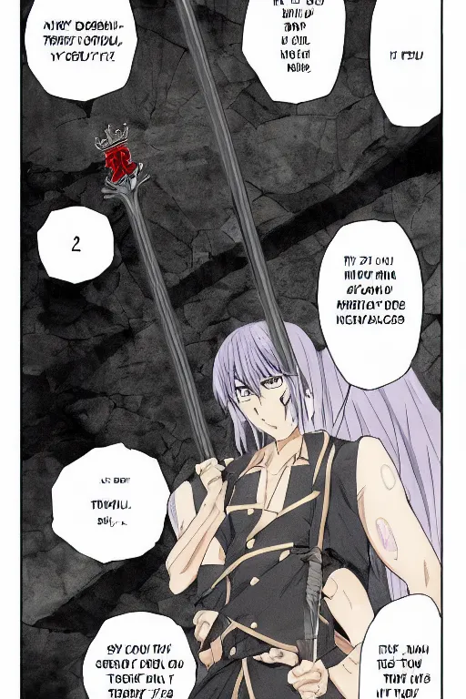 Image similar to A king is reborn manga, chapter 230, page 16, Hirochi is wielding the demonic sword, high resolution, color