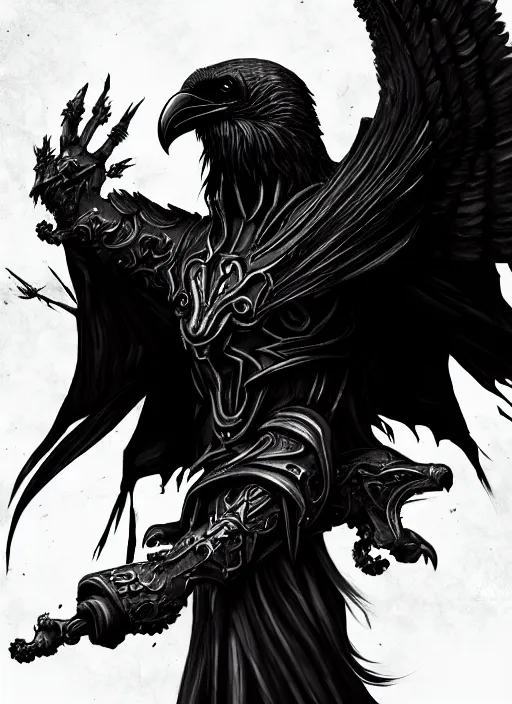 Prompt: the raven lord, digital art, detailed, trending on artstation