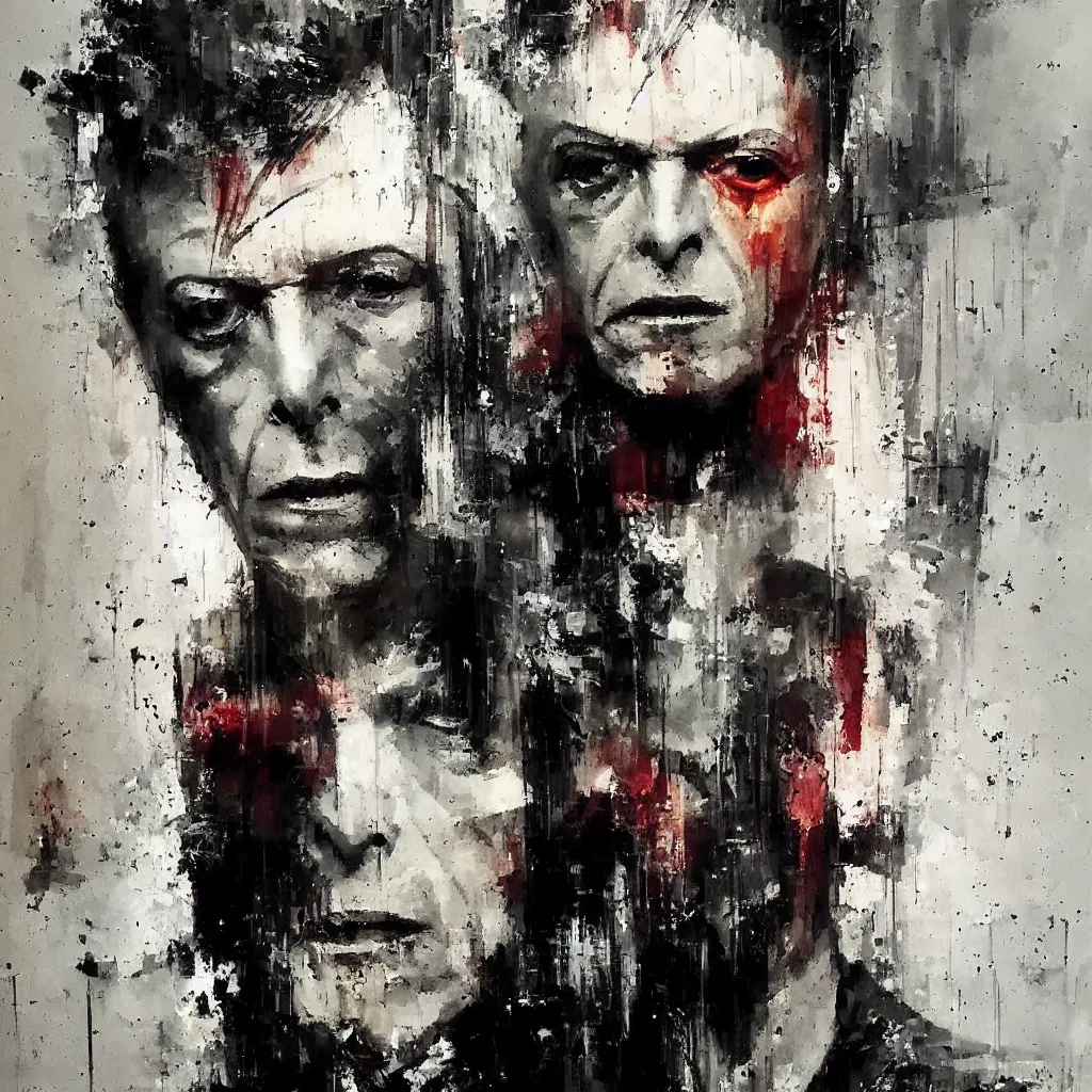 Image similar to david bowie painted by jeremy mann