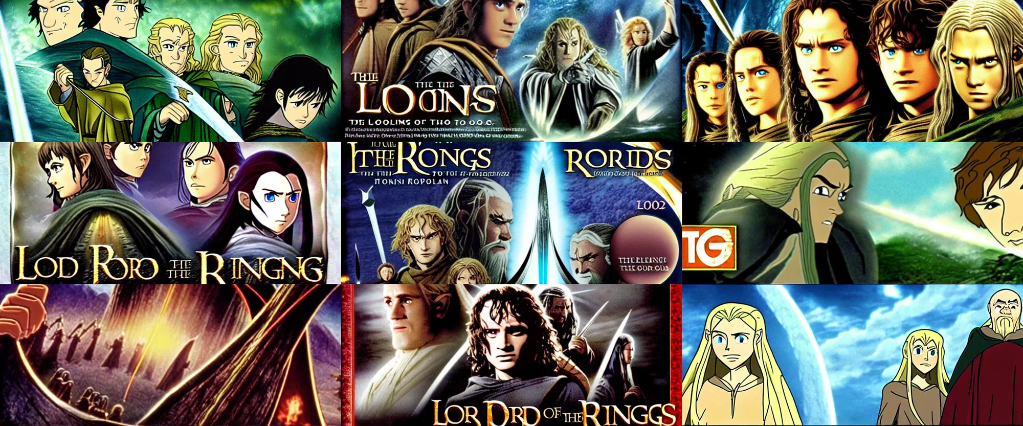 Prompt: The Lord of the Rings: The Two Towers (2002), Toonami