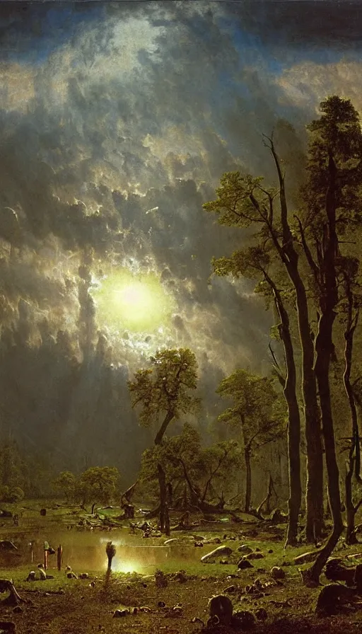 Prompt: The end of an organism, by Albert Bierstadt,