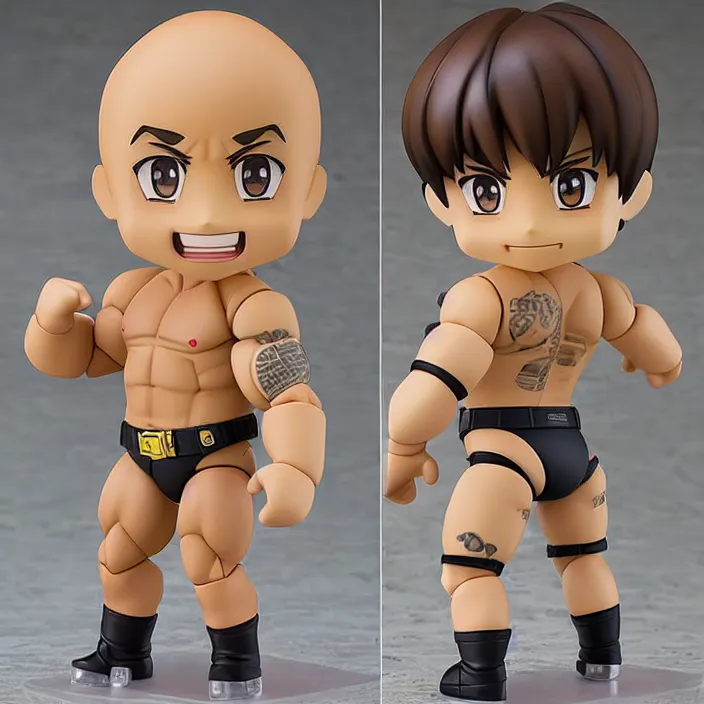 Prompt: dwayne the rock johnson, an anime nendoroid of dwayne the rock johnson, figurine, detailed product photo