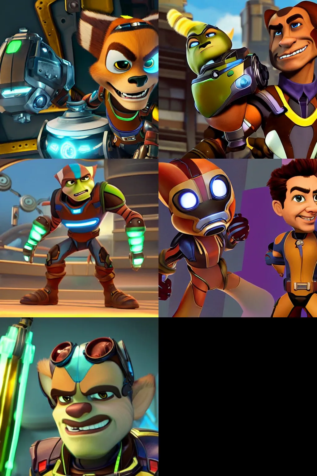 Prompt: robert downey jr. in the ratchet and clank universe