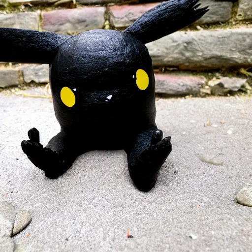 Image similar to Pikachu Sculpture made out of coal