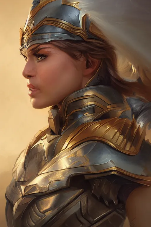 Image similar to amazon valkyrie athena, d & d, fantasy, portrait, highly detailed, headshot, digital painting, trending on artstation, concept art, sharp focus, illustration, art by artgerm and greg rutkowski and magali villeneuve