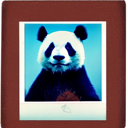 Prompt: grainy head to shoulder portrait polaroid film photograph of a panda skateboarding in california. super resolution. surreal. extremely detailed. polaroid 6 0 0 film. by annie leibovitz and richard avedon