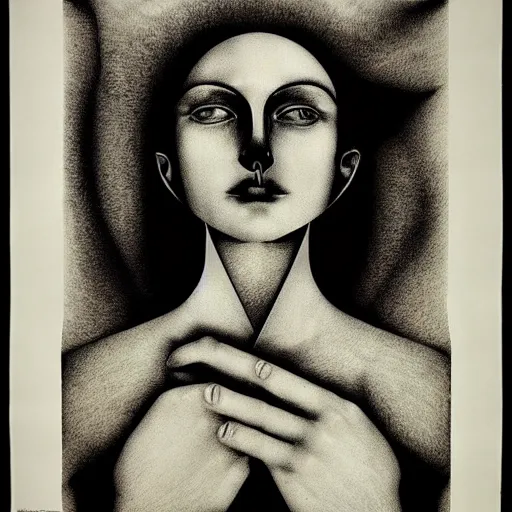 Image similar to lithography and etching polish poster conceptual figurative post - morden monumental portrait, illusion surreal art, highly conceptual figurative art, intricate detailed illustration, controversial poster art, polish poster art, geometrical drawings, no blur